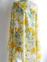 55” By Yards Yellow Flower Rayon Fabric Soft Viscose Material For Dress Shirt