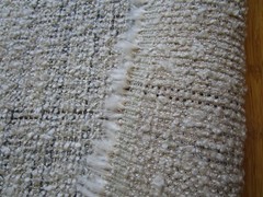 KARMIN in Mineral 4.16 yds Fluffy loop Boucle Upholstery Fabric Ivory Beige Grey