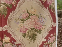 Ralph Lauren Linen Fabric 2.25 Yd. 54 Remnant Cabbage Roses Cartuche RARE HTF