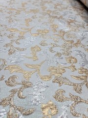 Metallic Brocade Floral Swirls Fabric Shiny Sold By The Yard SILVER GOLD FOR DRE