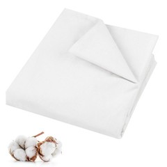 100% Cotton Bleached Muslin Fabric 59 Inch x 2 Yards Medium Weight White