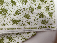 Vtg 1 yd 42X37 BUTTERCREAM Lime Green Pin Dot FLORAL Cotton Quilt FABRIC JO-ANN