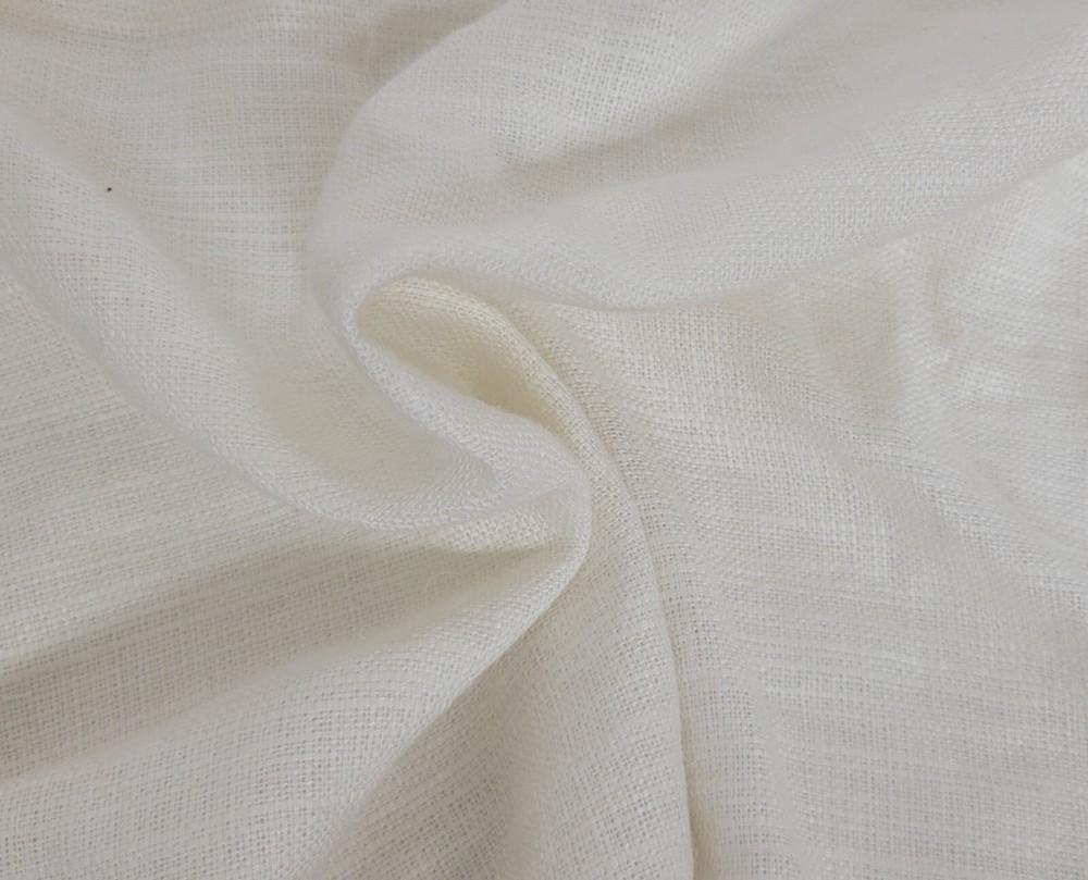 Off White 100% Woven Linen Fabric By the Yard 200 GSM 9/24