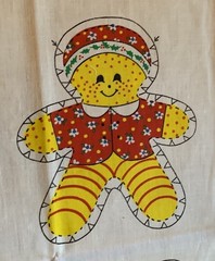 VINTAGE SPRING MILLS CHRISTMAS 6 CALICO ORNAMENTS FABRIC PANEL 1976