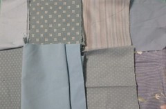 5 lb 4 oz Box of Assorted Fabric Scraps – Shades of Blue, Some Purple FSBTB98