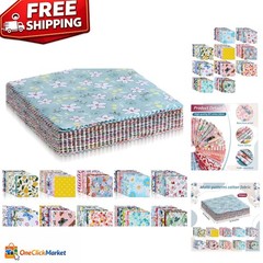 Pre-Cut 5″x5″ Multi-Color Floral Fabric Squares for Creative Quilting Projects