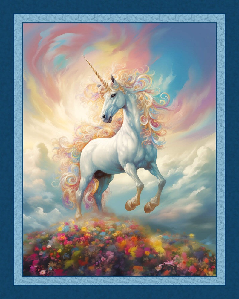 Unicorn Paradise Panel Cotton Fabric