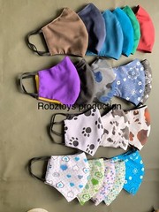 Face Mask triple Layer Handmade Washable Cloth Blue Heart