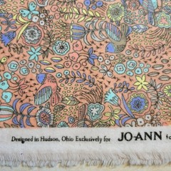 Joann Exclusive Bird Floral Flannel Fabric 44×32″ Peach Nature Boho Print Soft