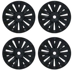 4pc 19-inch matte black wheel covers designed for the Tesla Model Y