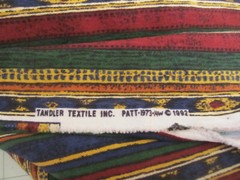 Vtg. 1992 Fabric Tandler Textile Brushed Cotton Striped Multicolor 2yd30x 60
