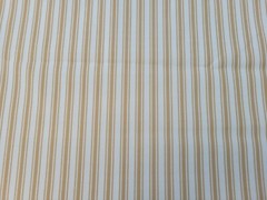 Vintage Golden Brown & White Stripe Polyester Fabric 1-piece 64″ W x 1 yard L
