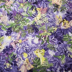 Sparkly Night Fairies Fabric Purple Cicely Mary Barker Michael Miller 1 Yard