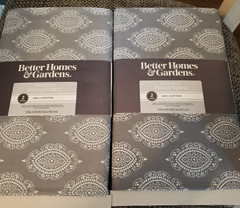 2 Better Homes & Gardens 100% Cotton Lace Medallion Gray Fabric – 2 Yards Each