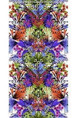 Chiffon Print Anguilla, Floral Border, Sheer Dress Fabric, Sewing