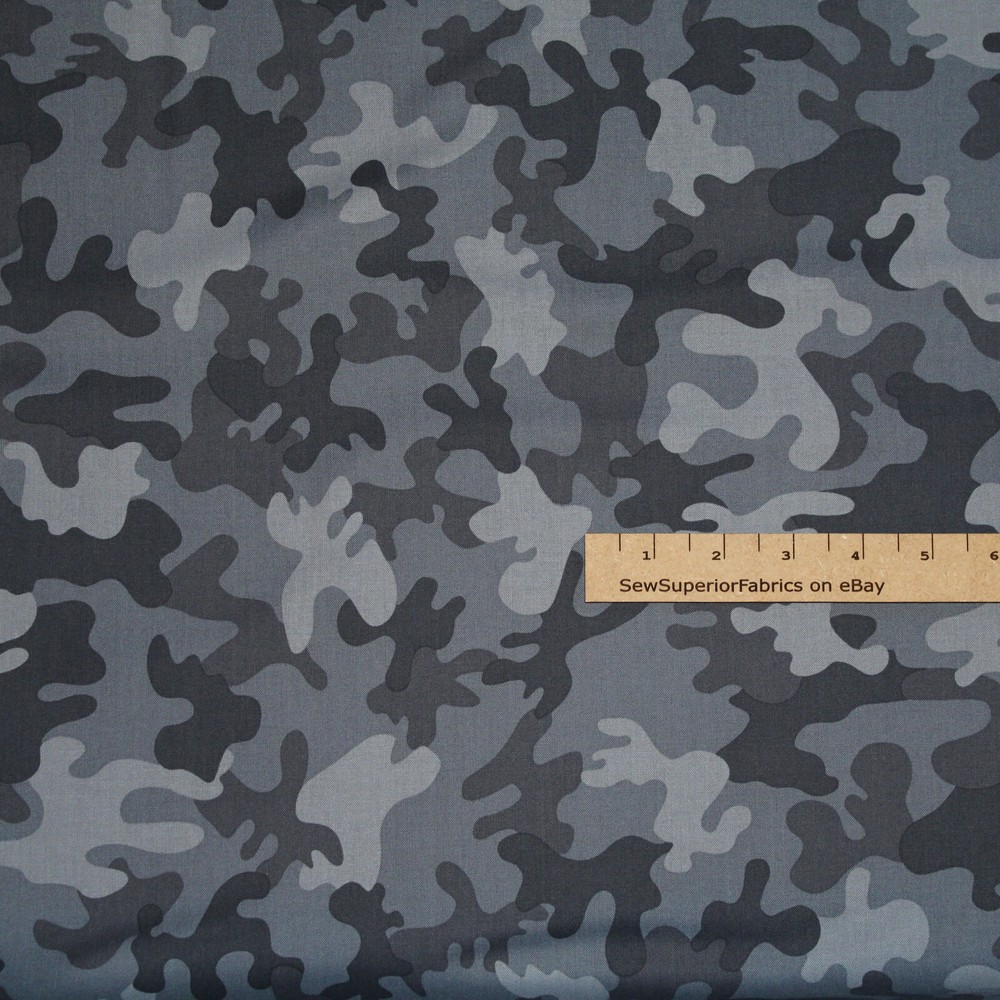 Ocean Navy Blue Camo Camouflage Military Cotton Fabric 1/2 Yard #1723OCEA