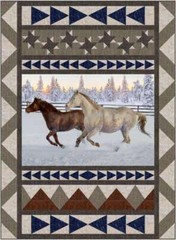 Hoffman – Call Of The Wild – 31.5″ Mustangs Horse Panel – Sunset