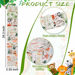 40Pcs Woodland Fabric Strips Wooland Animals Eucalyptus Leaves Printed Cotton Fa
