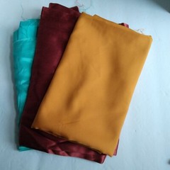 Fabric Bundle Fall Autumn Satin Silky Shiny Lot Fashion Doll Clothes Crafts Vtg