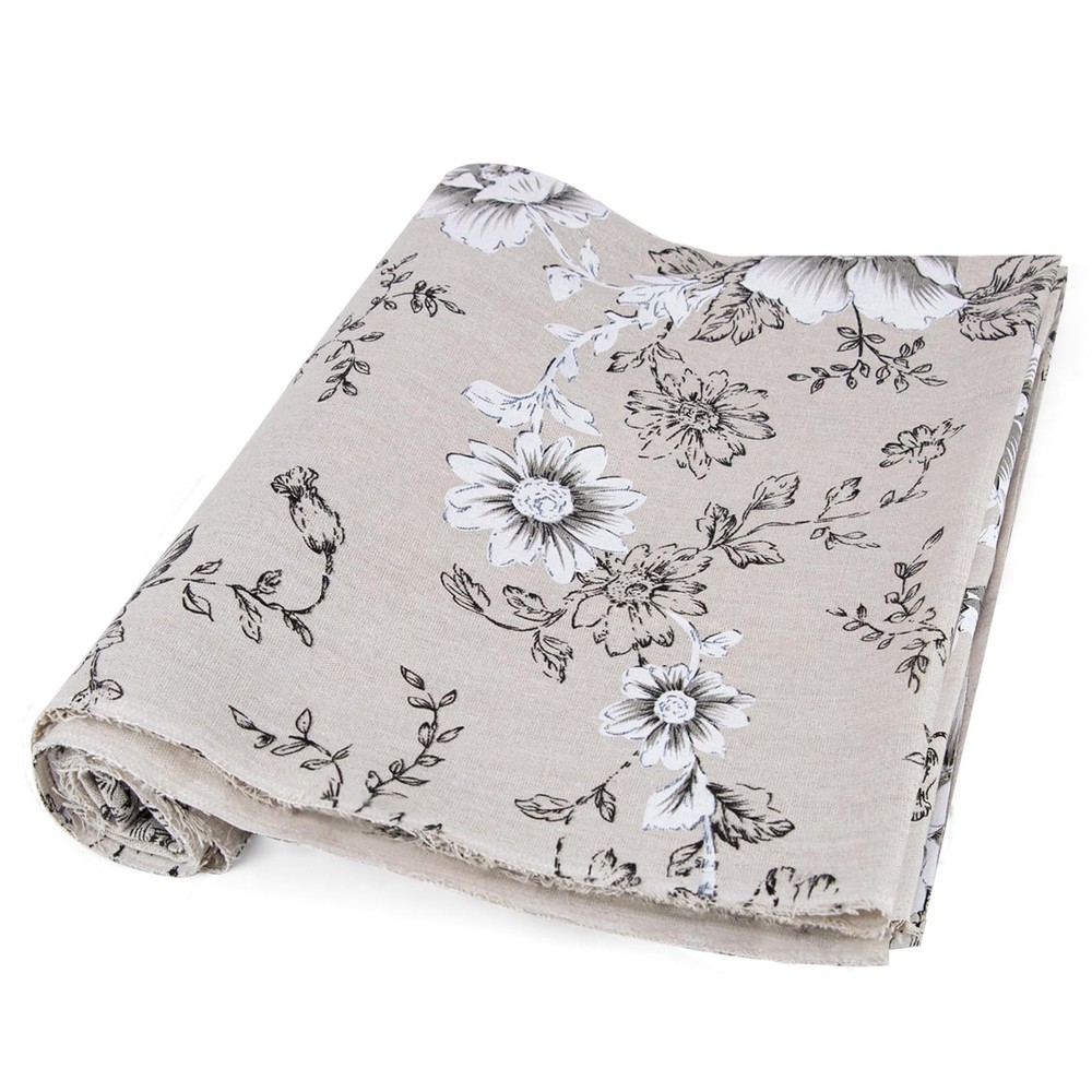 Linen Floral Fabric 5 Yards 62 Inch Width Upholstery Sewing Fabric