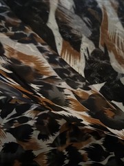 Vintage Chiffon Fabric Sheer Abstract Animal Ikat Print 45″ Wide x 8 Yards #56