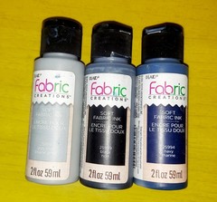 Set of 3 Plaid Fabric Creations Soft Fabric Ink 2oz.-Black, gray, navy
