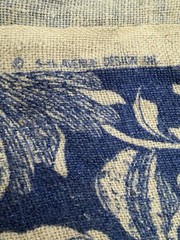 5th Avenue Designs Screen Printed Linen – 4.67” Yards By 44” Wide – Blue Floral