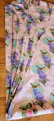 Joann Fabric Victorian Birds, Flowers, Butterfly Pink Polka Dot Gold Filigree