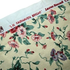 VTG Waverly Fairhaven Bright Floral Fabric 6.5 Sq Yards Cotton Cottage Shabby