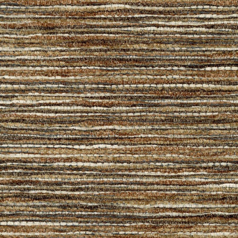 Dory Beaver Brown Gold Cream Grass-Like Chenille Texture Regal Upholstery Fabric