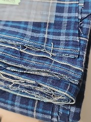 Multi-Tone BLUE & White Plaid Woven Cotton Quilting Sewing Fabric 42″ X 3.7yds