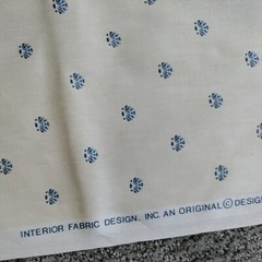 Off white Interior Fabric 1984 Scotchgard 54″ x 138″ Blue Shell Cottage Coastal
