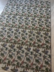 Vintage Jungle Animals Jacquard Woven Tapestry Fabric, 54 x 80 inches