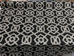 Richloom Malibar Black Silver Fretwork Fabric By the yard