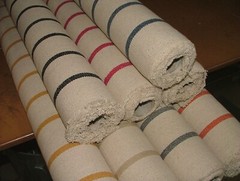 French Grain Sack Stripe Cotton Linen Look Curtain Upholstery Cushion Fabric