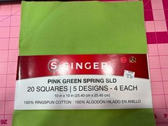 Singer Fabric 100% Cotton Pink Green Spring Solid 10 Inch