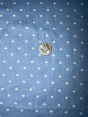 Light Blue With White Hearts Princess Fabrics Inc Cotton 32” X 46”