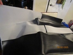 Vintage Illinois Foam Vinyl Upholstery Fabric Black 24 x 54 & 36 x 34 Plus