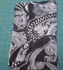 42″ x42 Vintage 1971 Klopman Mills Synthetic/Cotton Blend Mod Black Swirl fabric