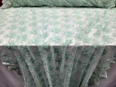Mint Beaded Mesh Lace Fabric – Bridal Wedding Floral Design, Sold by the Yard