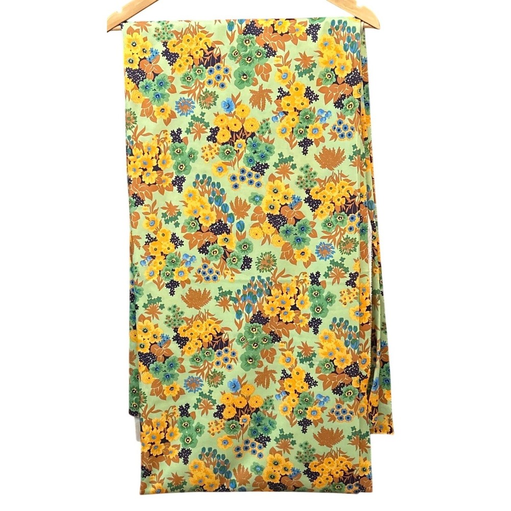 Vintage Floral Fabric Retro Botanical Cottagecore 70’s Boho Flower Power Earthy