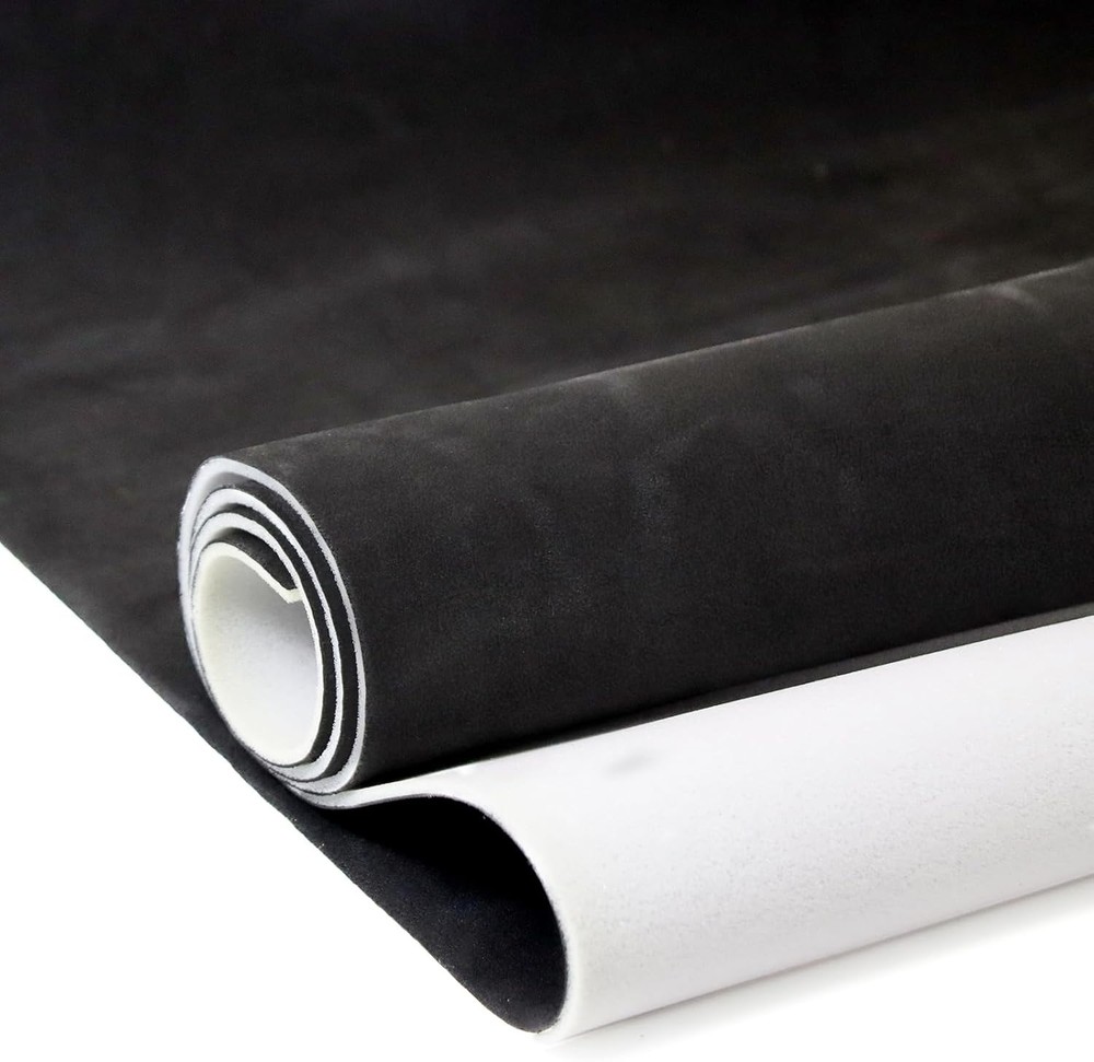 Foam Backed Black Suede Headliner Fabric 96″ x 60″ for Auto Interiors