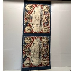 Patriotic Cotton Fabric Panel Lot Old Glory Centennial Soldiers Boots 5 piece