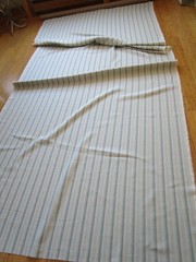 Blue Greige or Puddy Stripe Linen Fabric 3.58 yds, swatch available for purchase
