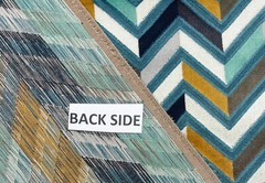 BRENTANO PANDORA ARACHNE CHEVRON VELVET GRAY AQUA CUSHION FABRIC 1.6 YARDS 50″W