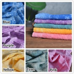 60% Linen and 40% Cotton Fabric Cloth Tie Dye Embroidered Floral Thin Retro