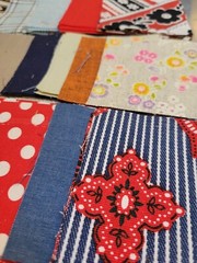 Vtg Pre-cut Quilting Squares LOT 3.5″