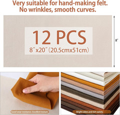 12 Rolls 8″X20″ 1.6Mm Thick Soft Felt Fabric Sheets – 12 Assorted Morandi Colors