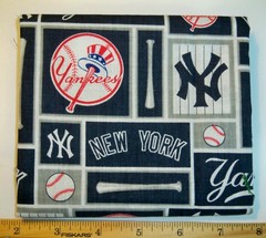 Baseball New York Yankees NYY Logo Patch Cotton Print Fat Quarter