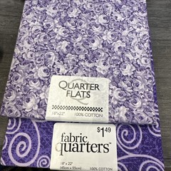 12 Quarter Flats 100% Cotton Jo-Ann Fabric Sewing Quilting NOS Patterns Purple